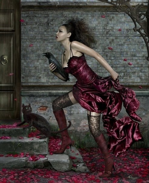 Red Dress Witch - Pretty Witches - Magical Pictures.jpg