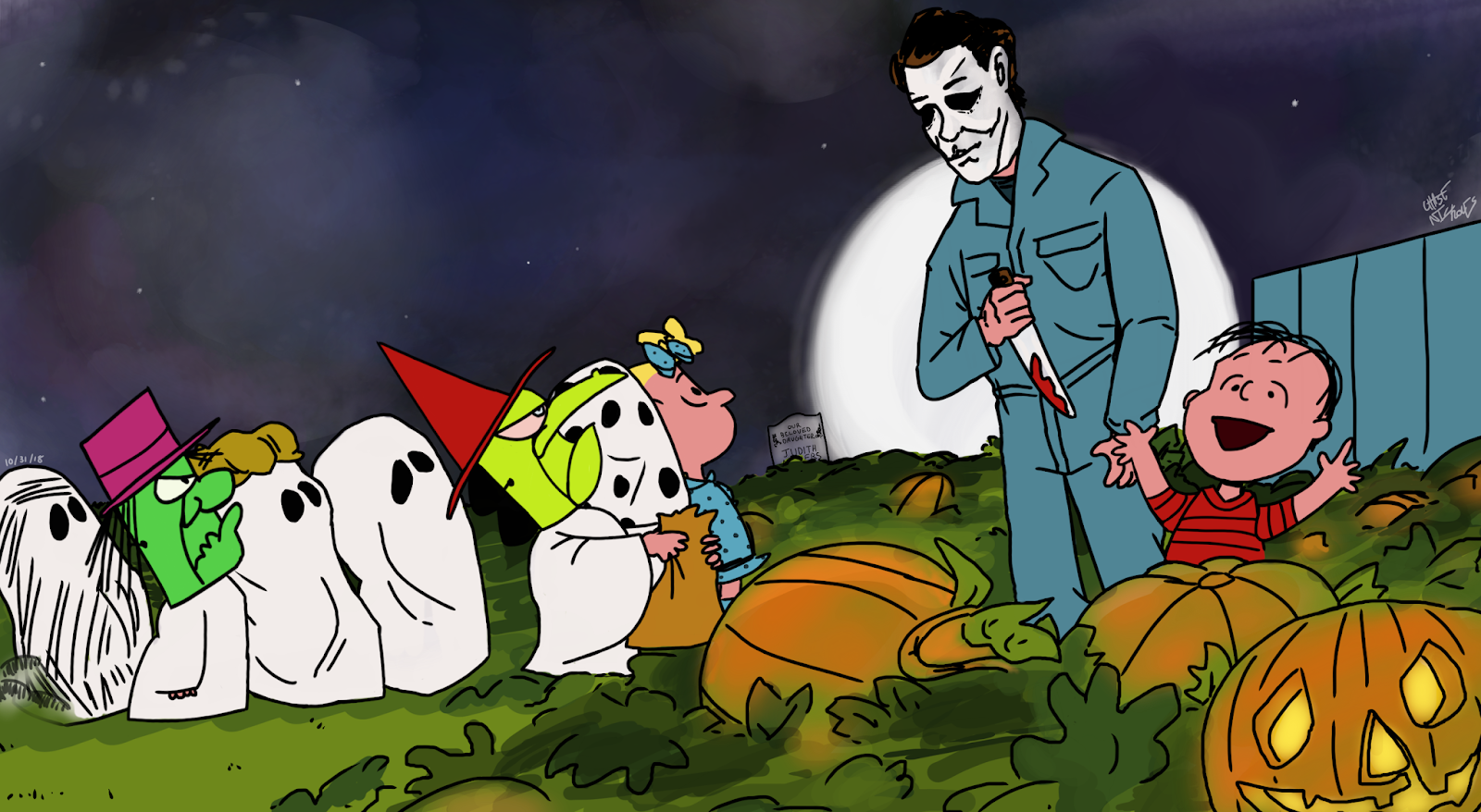 It's the Night He Came Home, Charlie Brown! Michael Myers by Chase Nickoles@deviantart.com-pandapowerrulez .png